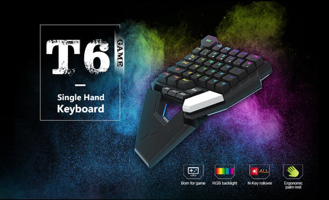 T6 Teclado Mecânico Gamer Blue Switch - Especial para Jogos/Ergonômico - FRETE GRÁTIS
